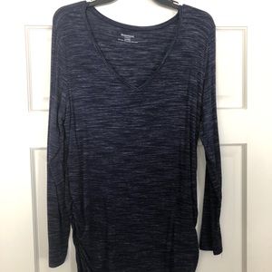 Navy blue long sleeve maternity shirt